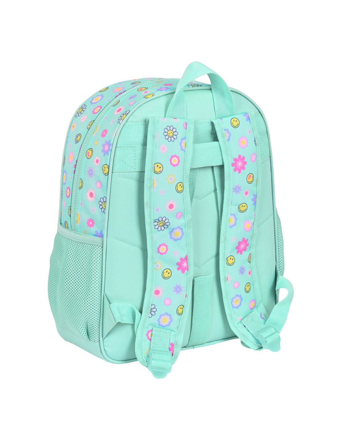 Mochila escolar Smile World Summer Fun | SAFTA - Mochila Junior, 38 cm, color verde agua, adaptable a carro // Ref: 3052341