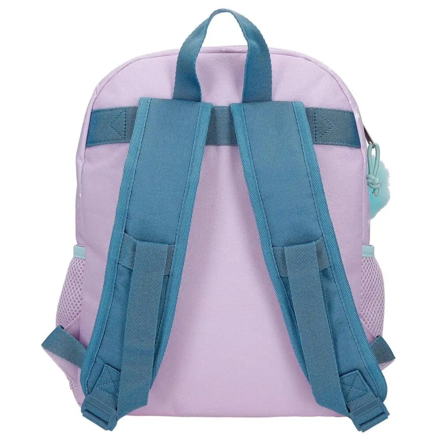 Mochila escolar infantil Stitch Lovely | JOUMMA BAGS - Mochila malva estampada, bolsillo plano frontal y principal con cierre cremallera, 23x28x10cm // 3162241
