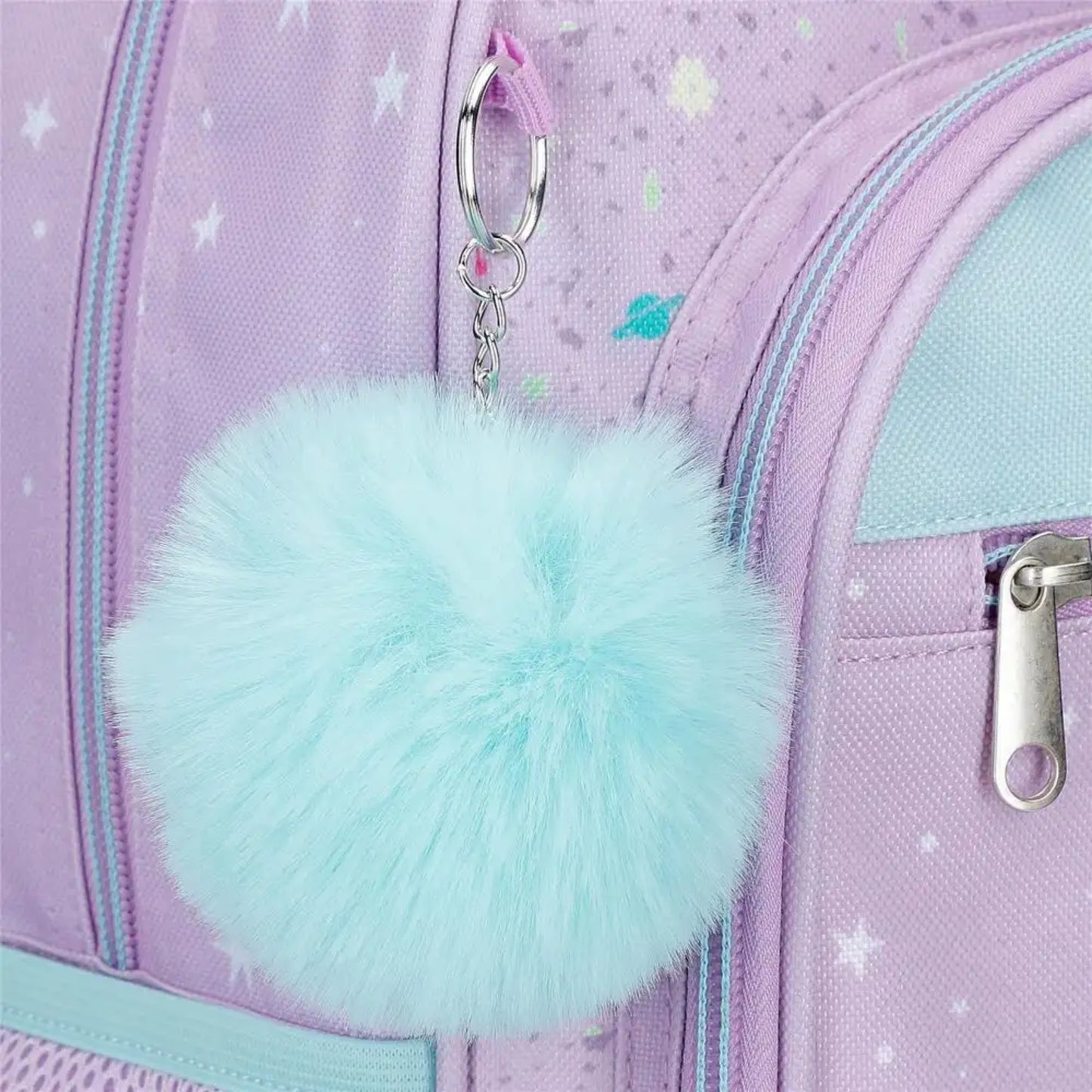 Mochila escolar infantil Stitch Lovely | JOUMMA BAGS - Mochila malva estampada, bolsillo plano frontal y principal con cierre cremallera, 23x28x10cm // 3162241