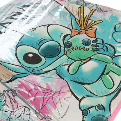 Paraguas infantil Lilo & Stitch, multicolor | EUROKIDS - Paraguas manual estilo campana, transparente, mango rosa // Ref: 202406128