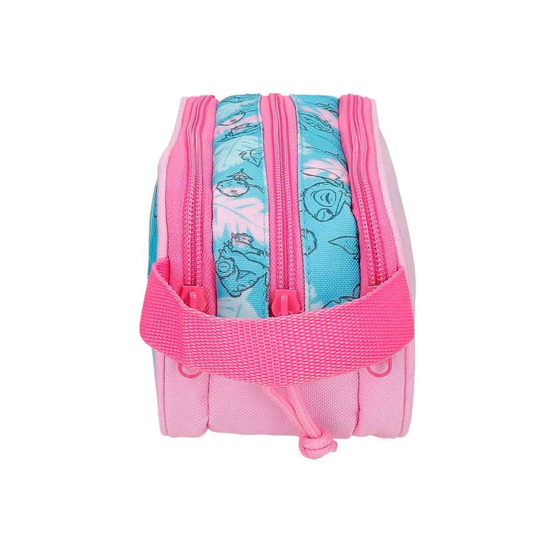 Portatodo Stitch 'Heart', oficial Disney | JOUMMA - Portatodo triple con asa lateral, cierre cremallera, rosa // Ref: JOUM610078407070