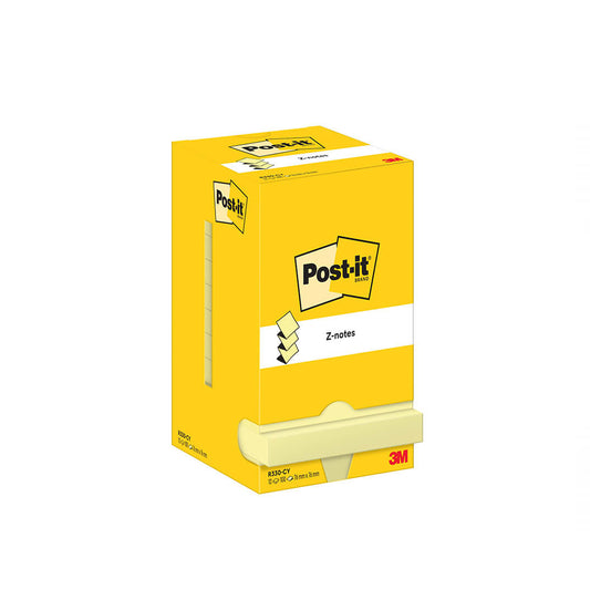 Notas Adhesivas | Marca Post-it original, pack de 12 tacos (100 unidades total), 76 x 76 mm, quita y pon - REF: R330-CY