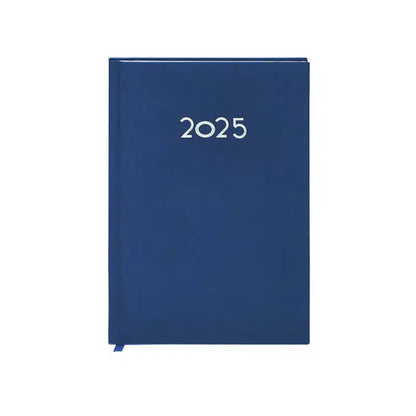Agenda 2025 tacto suave | Agenda anual día/página, marcapáginas de tela, cubiertas rígidas y acolchadas con fecha en plateado