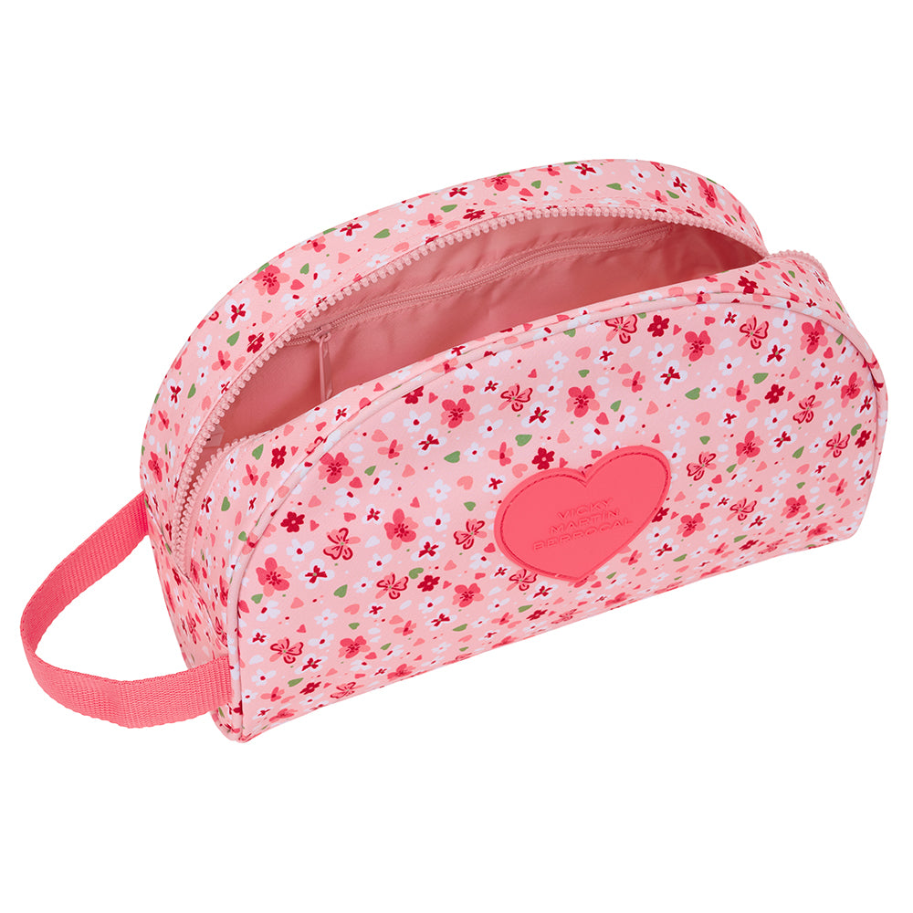 Neceser infantil VMB In Bloom | SAFTA - Neceser adaptable a carro portamochilas Safta, patrón floral en tonos rosa, 28 cm // Ref: 812436332