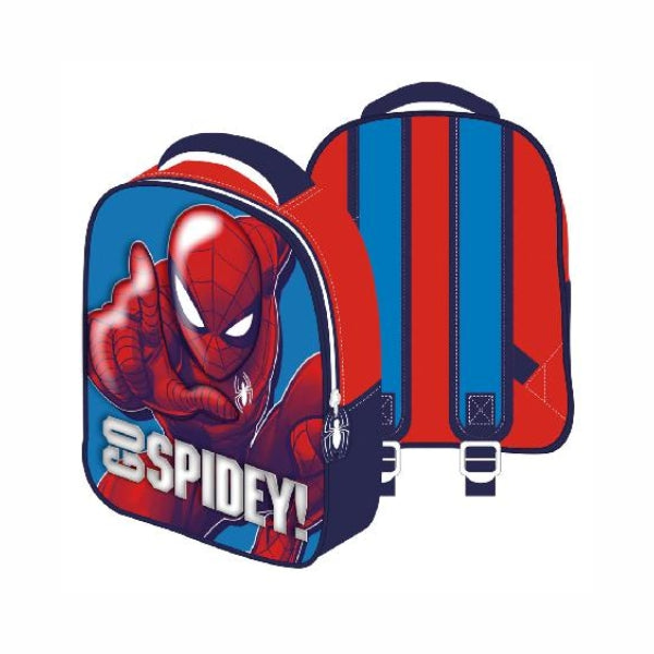 Mochila guardería Go Spidey! de Spiderman en 3D | ARDITEX - Mochila preescolar de Spiderman oficial, con relieve en la parte frontal del personaje, hombreras acolchadas y asa superior de transporte // Ref: 14701