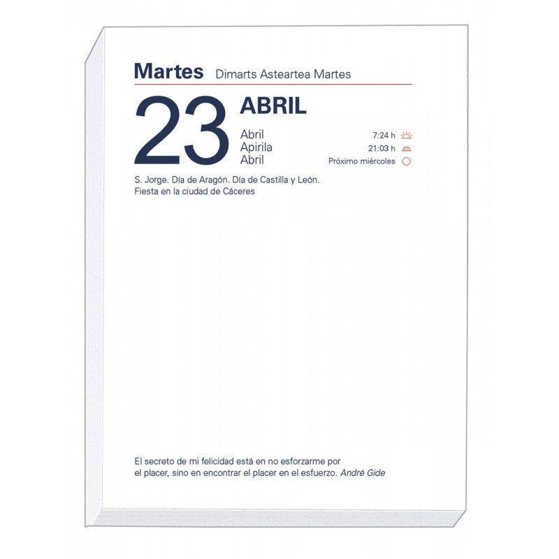 Taco 2026 sobremesa, Nº3 | MYRGA - Taco doble perforado, 650 páginas en blanco, 6 hojas por semana, incluye calendario del contribuyente // Ref: 1103