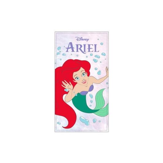 Toalla microfibra Ariel, La Sirenita, producto con licencia oficial de Disney - Toalla estampada color rosa, 100 x 70 cm, para playa y piscina, secado rápido