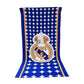 Toalla oficial Real Madrid | OEKOTEX - Toalla de microfibra 100% poliéster, 70x140 cm, estampado geométrico con escudo del equipo // Ref: RM171155