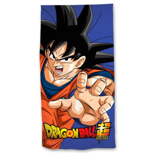 Toalla Dragon Ball Super | Toalla de microfibra, 140 x 70 cm, estampado de Goku con fondo azul