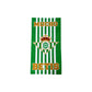 Toalla de baño 'Mucho Betis', producto oficial del Real Betis Balompié | SORICASTEL - Toalla microfibra, rayas verdes y blancas, 180x90 cm // Ref: 02031921AA28
