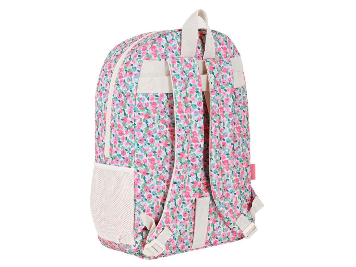 Mochila escolar Vicky MB | SAFTA - Mochila adaptable a carro 46 cm, doble compartimento gran capacidad, diseño floral // Ref: 612236876