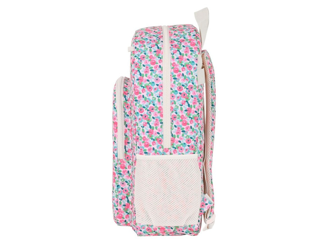 Mochila escolar Vicky MB | SAFTA - Mochila adaptable a carro 46 cm, doble compartimento gran capacidad, diseño floral // Ref: 612236876