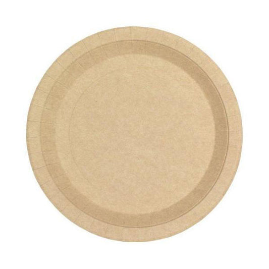 Plato de cartón kraft 'antigrasa', 26 cm - Pack 50 unidades