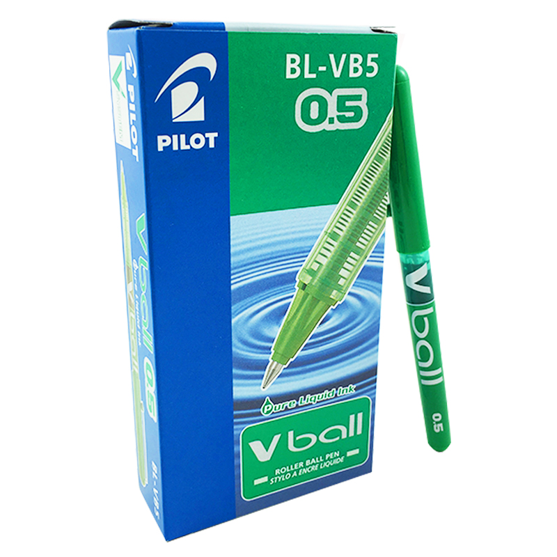 Bolígrafo PILOT 'V-ball' 0.5, verde - Caja 12 unidades