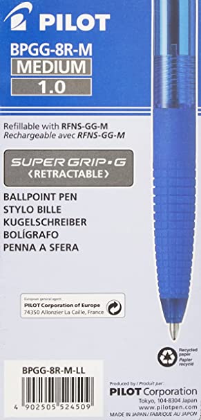 Bolígrafo PILOT 'Super Grip G', azul - Caja 12 unidades