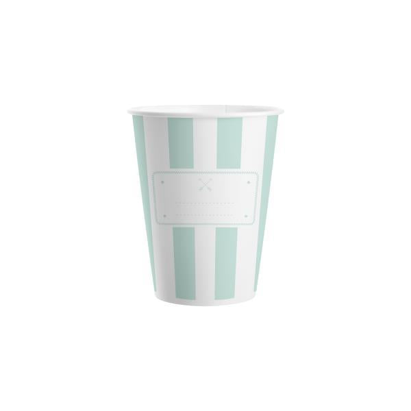 Vaso cartón verde menta, 20cl - Pack 8 unidades