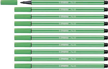 Rotulador STABILO 'Pen 68', verde - Caja 10 unidades