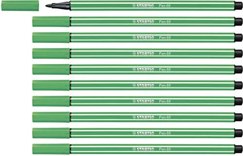 Rotulador STABILO 'Pen 68', verde - Caja 10 unidades