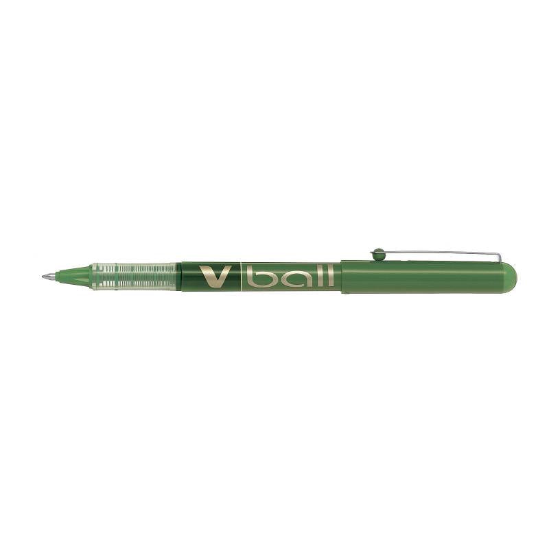 Bolígrafo Pilot V-Ball 0.7, verde, caja 12 unidades