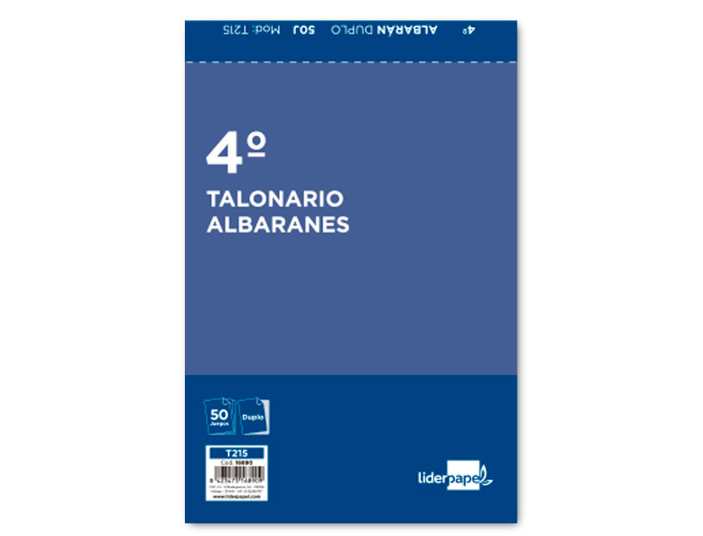 Talonario ALBARÁN 'T215' cuartilla, duplicado - Pack 5 unidades