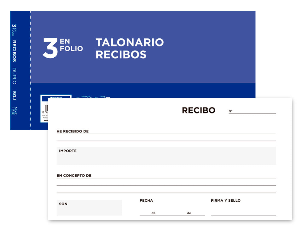 Talonario RECIBO 'T-236' 3º folio, duplicado - Pack 10 unidades