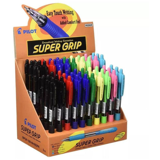 Expositor bolígrafo PILOT 'Super Grip (M y F)', colores variados - 60 unidades