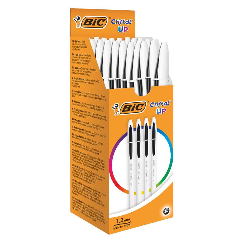 Bolígrafo BIC Cristal Up negro, caja 20 unidades