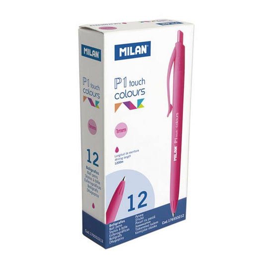 Bolígrafo MILAN 'P1 Colours', fucsia, caja de 12 unidades