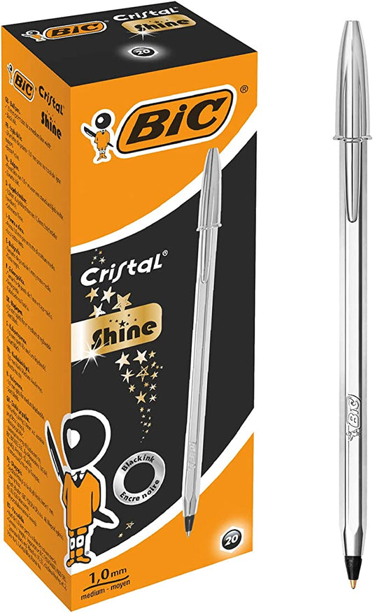 Bolígrafo BIC 'Shine Plata', negro