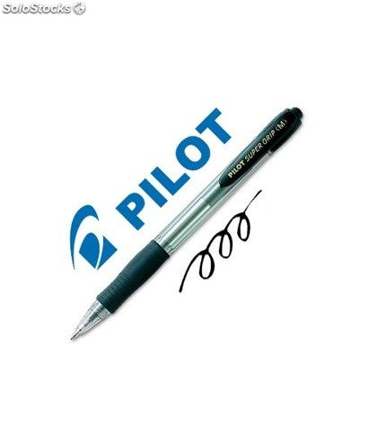 Bolígrafo PILOT 'Super Grip (M)', negro - Caja 12 unidades