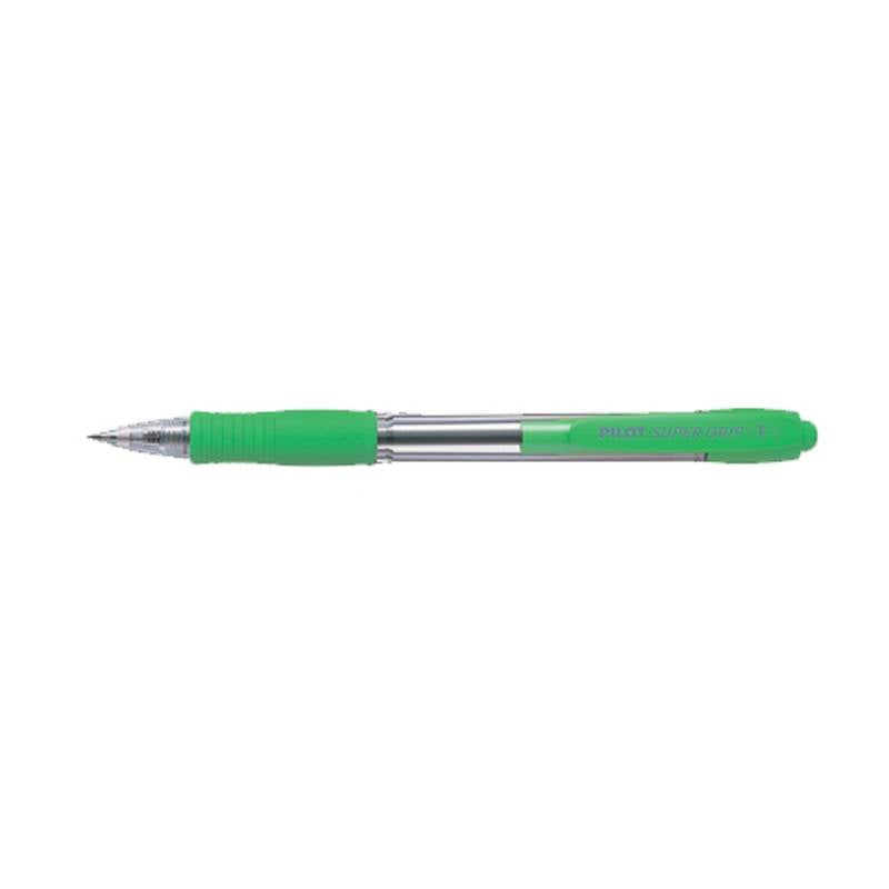 Bolígrafo PILOT 'Super Grip (F)', verde claro - Caja 12 unidades