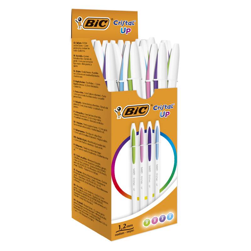 Bolígrafo BIC Cristal Up colores surtidos, caja de 20 unidades