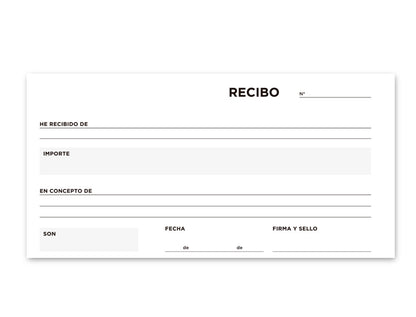 Talonario RECIBO 'T-236' 3º folio, duplicado - Pack 10 unidades