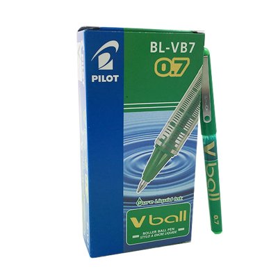 Bolígrafo Pilot V-Ball 0.7, verde, caja 12 unidades