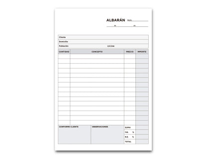 Talonario ALBARÁN 'T215' cuartilla, duplicado - Pack 5 unidades