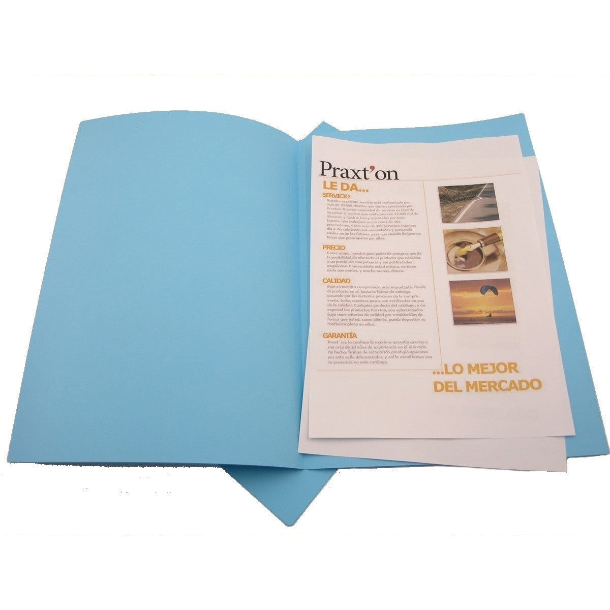 Subcarpeta PRAXTON Folio, azul - Pack 50 unidades