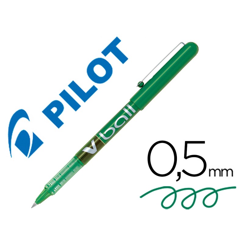 Bolígrafo PILOT 'V-ball' 0.5, verde - Caja 12 unidades