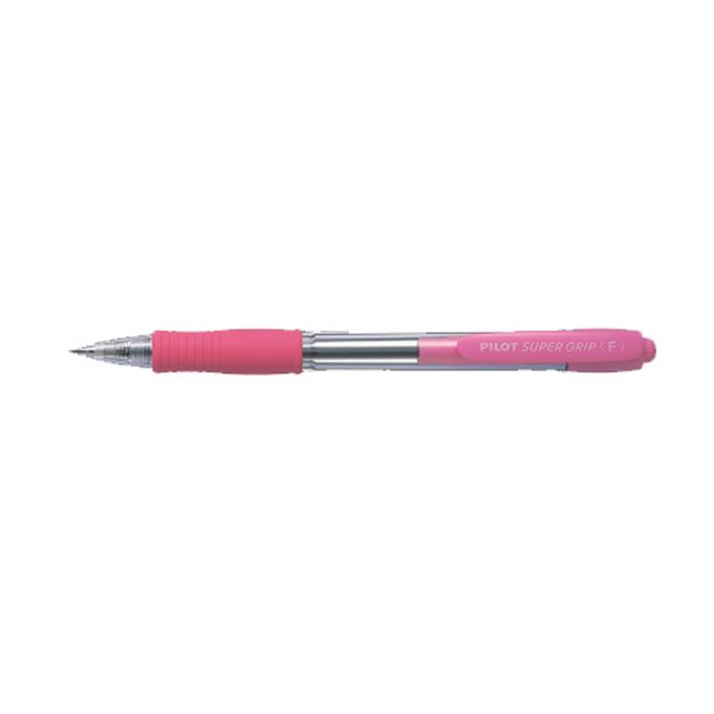 Bolígrafo PILOT 'Super Grip (F)', rosa - Caja 12 unidades