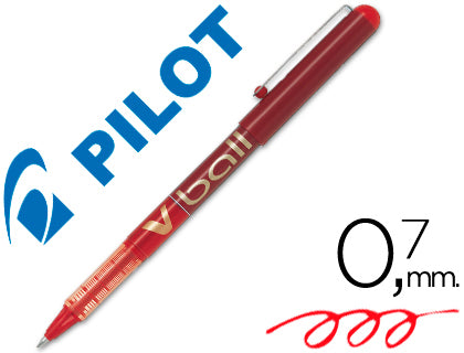 Bolígrafo PILOT 'V-ball' 0.7, rojo - Caja 12 unidades