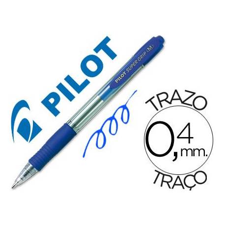 Bolígrafo PILOT SuperGrip 'M', azul - Caja 12 unidades