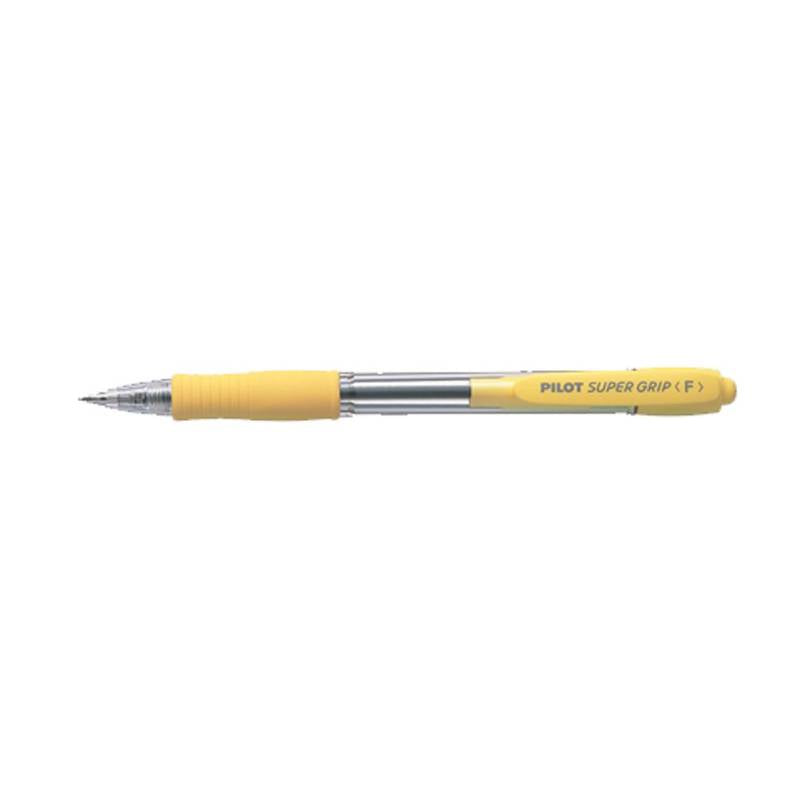 Bolígrafo PILOT 'Super Grip (F)', amarillo - Caja 12 unidades