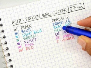 Bolígrafo PILOT 'FriXion' clicker borrable, negro - Caja 12 unidades