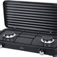 Cocina de gas portátil  Jata JECG2702 de 2 fuegos con parrilla, Apta para butano y propano,