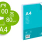 Papel liderpapel a4 8og/m2 liso paquete de 100 hojas + 10 hojas gratis.