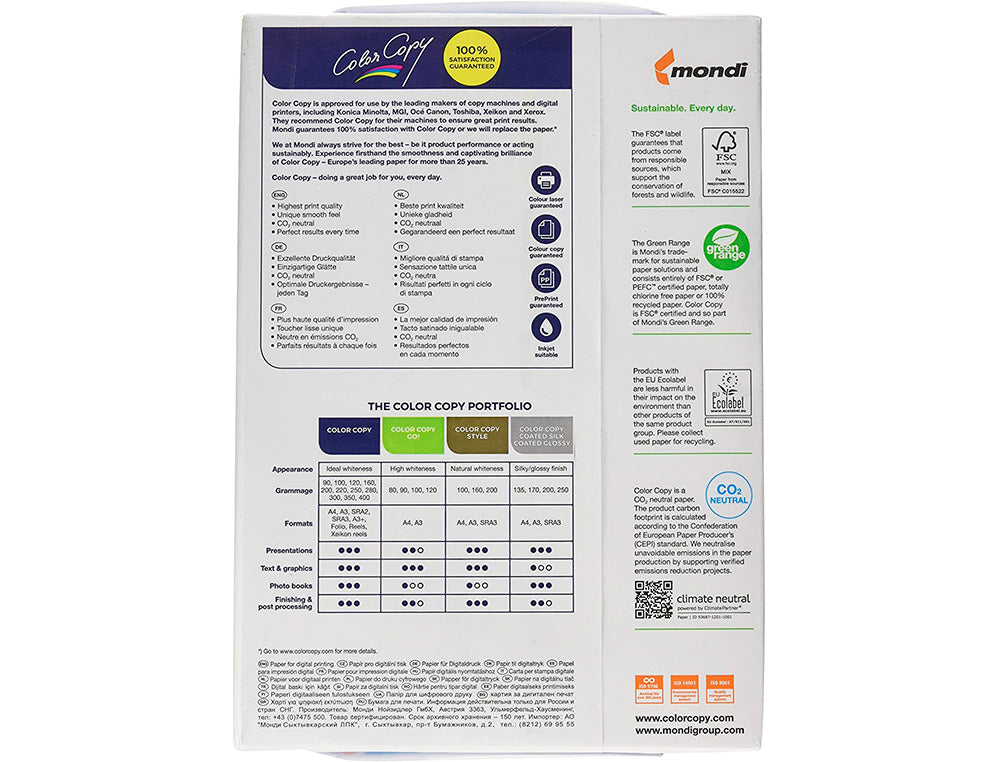 Papel fotocopiadora color copy glossy din a4 200 gramos paquete 250 hojas.