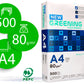 Papel fotocopiadora greening din a4 80 gramos Caja de 5 paquete de 500 hojas=2500 hojas