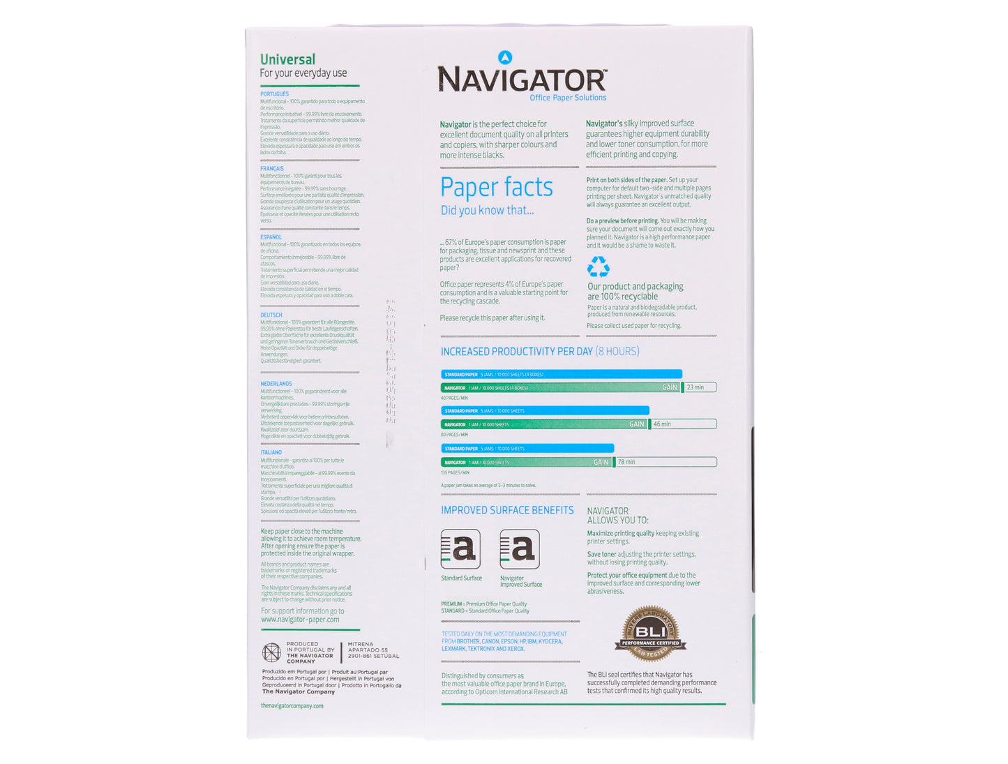 Navigator, Papel fotocopiadora navigator din a4 80 gramos paquete de 500 hojas.