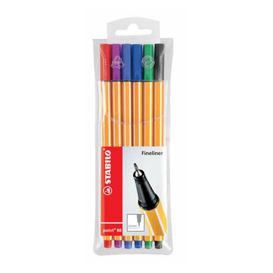 Rotulador Stabilo Point 88 ESTUCHE 6 COLORES